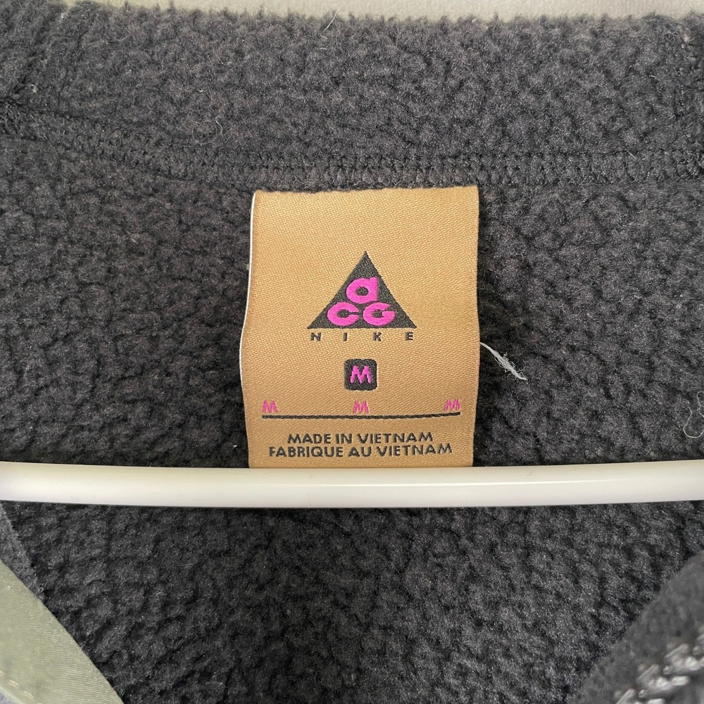 Nike ACG Mens Half Zip Sherpa Fleece Hoodie Black Purple AJ1987-010 M Gorpcore - Picture 6 of 11